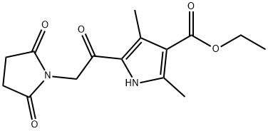 1H-Pyrrole-3-carboxylicacid,5-[(2,5-dioxo-1-pyrrolidinyl)acetyl]-2,4-dimethyl-,ethylester(9CI) 结构式