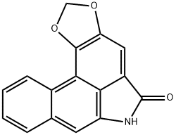 6-アミノフェナントロ[3,4-d]-1,3-ジオキソール-5-カルボン酸5,6-ラクタム 化学構造式