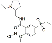 N-[(1-ethyl-2-pyrrolidinyl)methyl]-5-(ethylsulphonyl)-2-methoxybenzamide hydrochloride Structure