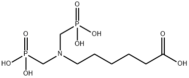 6-[ビス(ホスホノメチル)アミノ]ヘキサン酸 化学構造式