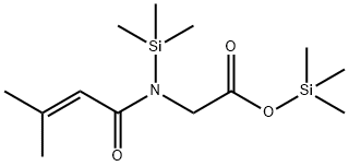 N-(3-Methyl-1-oxo-2-butenyl)-N-(trimethylsilyl)glycine trimethylsilyl ester Struktur