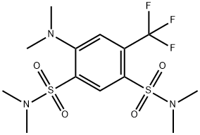 4-Dimethylamino-N,N,N',N'-tetramethyl-6-trifluoromethyl-1,3-benzenedisulfonamide 结构式