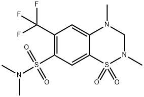 3,4-Dihydro-N,N,2,4-tetramethyl-6-trifluoromethyl-2H-1,2,4-benzothiadiazine-7-sulfonamide 1,1-dioxide Struktur