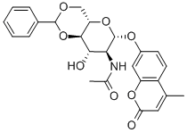 4-甲基伞形酮-2-乙酰氨基-2-脱氧-4,6-O-苄叉-BETA-D-吡喃葡萄糖苷 结构式
