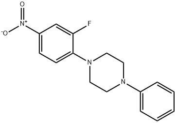 1-(2-Fluoro-4-nitrophenyl)-4-phenylpiperazine 化学構造式
