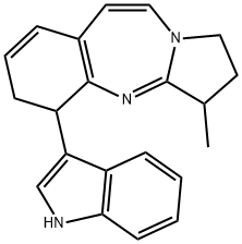 2,3,5,6-Tetrahydro-5-(1H-indol-3-yl)-3-methyl-1H-pyrrolo[2,1-b][1,3]benzodiazepine 结构式
