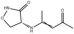 (R)-4-[(1-メチル-3-オキソ-1-ブテニル)アミノ]イソオキサゾリジン-3-オン 化学構造式