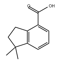 2,3-Dihydro-1,1-dimethyl-1H-indene-4-carboxylic acid,55712-38-4,结构式