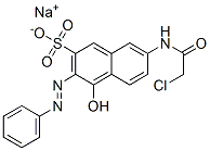 SODIUM 7-[(CHLOROACETYL)AMINO]-4-HYDROXY-3-(PHENYLAZO)NAPHTHALENE-2-SULPHONATE,5572-43-0,结构式