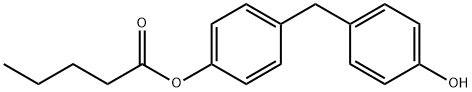 Pentanoic acid 4-[(4-hydroxyphenyl)methyl]phenyl ester Structure