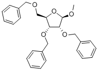 1-甲氧基-2,3,5-三苄氧基-beta-D-呋喃核糖, 55725-85-4, 结构式