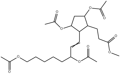 3,5-Bis(acetyloxy)-2-[3,8-bis(acetyloxy)-1-octenyl]cyclopentanepropanoic acid methyl ester,55760-00-4,结构式