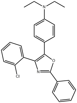 4-[4-(2-chlorophenyl)-2-phenyloxazol-5-yl]-N,N-diethylaniline,55766-52-4,结构式