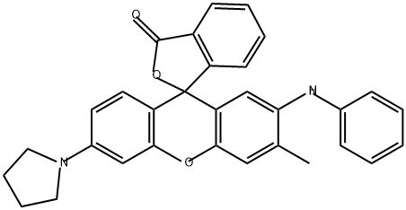 2'-anilino-3'-methyl-6'-pyrrolidinylspiro[isobenzofuran-1(3H),9'-[9H]xanthene]-3-one 结构式