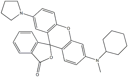 6'-Pyrrolizino-2'-(cyclohexylamino)spiro[isobenzofuran-1(3H),9'-[9H]xanthen]-3-one|