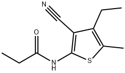 Propanamide, N-(3-cyano-4-ethyl-5-methyl-2-thienyl)- (9CI) Structure