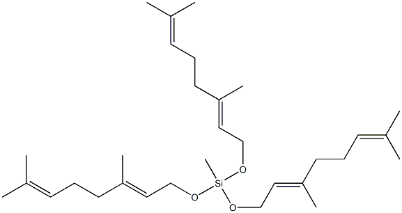 (E,E,E)-tris[(3,7-dimethyl-2,6-octadienyl)oxy]methylsilane Structure