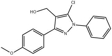 5-CHLORO-3-(4-METHOXYPHENYL)-1-PHENYL-1H-PYRAZOLE-4-METHANOL,55828-94-9,结构式