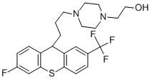 4-[3-[6-フルオロ-2-(トリフルオロメチル)-9H-チオキサンテン-9-イル]プロピル]-1-ピペラジンエタノール 化学構造式