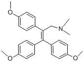 β-[ビス(4-メトキシフェニル)メチレン]-4-メトキシ-N,N-ジメチルベンゼンエタンアミン 化学構造式