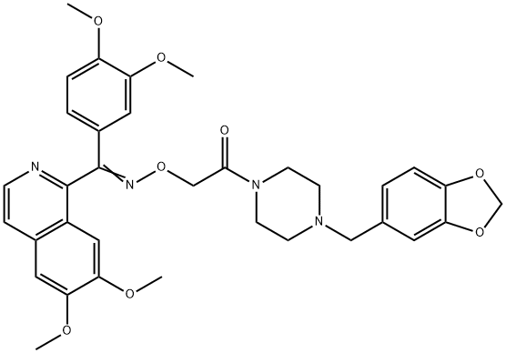 55854-53-0 6,7-Dimethoxyisoquinolin-1-yl 3,4-dimethoxyphenyl ketone O-[4-[3,4-(methylenedioxy)benzyl]-1-piperazinylcarbonylmethyl]oxime