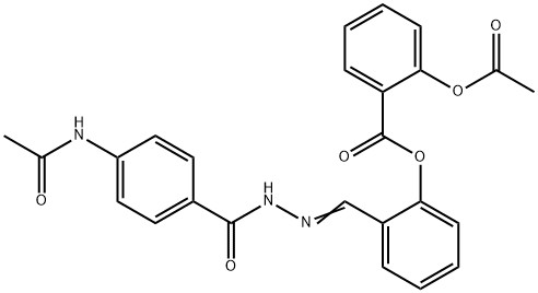 2-Acetyloxybenzoic acid 2-[[2-[4-(acetylamino)benzoyl]hydrazono]methyl]phenyl ester Struktur