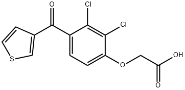 2,3-ジクロロ-4-(3-チエニルカルボニル)フェノキシ酢酸 化学構造式