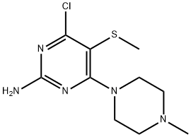 4-Chloro-6-(4-methylpiperazino)-5-(methylthio)pyrimidin-2-amine,55921-66-9,结构式