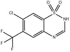7-chloro-6-(trifluoromethyl)-1,2,4-benzothiadiazine 1,1-dioxide 结构式