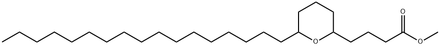 6-ヘプタデシルテトラヒドロ-2H-ピラン-2-ブタン酸メチル 化学構造式