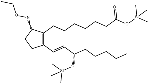 (13E,15S)-9-(Ethoxyimino)-15-(trimethylsiloxy)prosta-8(12),13-dien-1-oic acid trimethylsilyl ester Structure