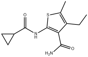 3-Thiophenecarboxamide,2-[(cyclopropylcarbonyl)amino]-4-ethyl-5-methyl- Structure