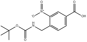 4-(BOC-AMINO)METHYL-3-NITRO-BENZOIC ACID Structure