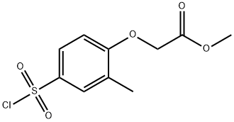 4-(METHOXYCARBONYLMETHYLENEOXY)-3-METHYL-BENZENESULFONYL CHLORIDE, 56077-82-8, 结构式