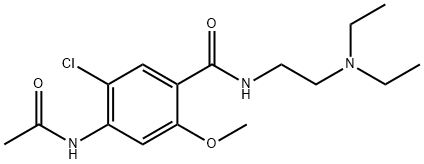 4-乙酰胺基-5-氯-N-(2-(二乙氨基)乙基)-2-甲氧基苯甲酰胺,5608-13-9,结构式
