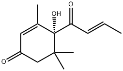 (4R)-4α-Hydroxy-3,5,5-trimethyl-4-[(E)-1-oxo-2-butenyl]-2-cyclohexen-1-one,56083-38-6,结构式