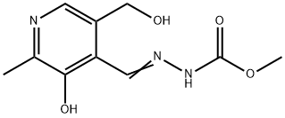 Hydrazinecarboxylic acid, [[3-hydroxy-5-(hydroxymethyl)-2-methyl-4-pyridinyl]methylene]-, methyl ester (9CI) 结构式