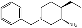 (3S)-1-ベンジル-3β-アミノ-4α-エチルピペリジン 化学構造式
