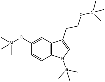 1H-Indole, 1-(trimethylsilyl)-5-[(trimethylsilyl)oxy]-3-[2-[(trimethyl silyl)oxy]ethyl]- Structure