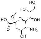 メチル5-アミノ-3,5-ジデオキシ-β-D-glycero-D-galacto-2-ノヌロピラノシドン酸 化学構造式