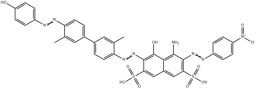 4-amino-5-hydroxy-6-[[4'-[(4-hydroxyphenyl)azo]-3,3'-dimethyl[1,1'-biphenyl]-4-yl]azo]-3-[(4-nitrophenyl)azo]naphthalene-2,7-disulphonic acid 结构式