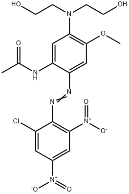 N-[5-[bis(2-hydroxyethyl)amino]-2-[(2-chloro-4,6-dinitrophenyl)azo]-4-methoxyphenyl]acetamide 结构式