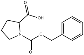 rac-(1R*)-1,2-ピロリジンジカルボン酸1-ベンジル 化学構造式