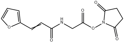N-[[2-[(2,5-ジオキソ-1-ピロリジニル)オキシ]-2-オキソエチル]]-3-(2-フリル)プロペンアミド 化学構造式