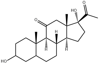 3,17-ジヒドロキシプレグナン-11,20-ジオン 化学構造式