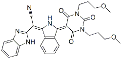 alpha-[2,3-dihydro-3-[tetrahydro-1,3-bis(3-methoxypropyl)-2,4,6-trioxo-5(2H)-pyrimidin-ylidene]-1H-isoindol-1-ylidene]-1H-benzimidazole-2-acetonitrile,56195-27-8,结构式