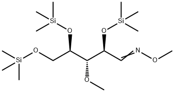 3-O-Methyl-2-O,4-O,5-O-tris(trimethylsilyl)-D-ribose O-methyl oxime Struktur