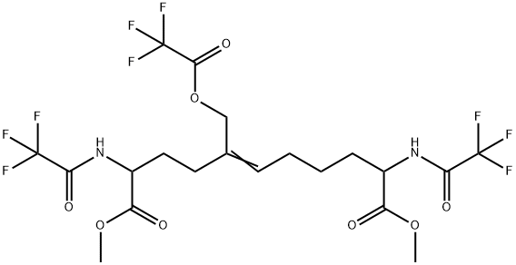 2,10-ビス[(トリフルオロアセチル)アミノ]-5-[[(トリフルオロアセチル)オキシ]メチル]-5-ウンデセン二酸ジメチル 化学構造式