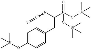 [1-イソチオシアナト-2-[4-(トリメチルシロキシ)フェニル]エチル]ホスホン酸ビス(トリメチルシリル) 化学構造式