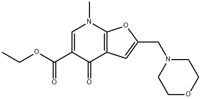 Furo[2,3-b]pyridine-5-carboxylic  acid,  4,7-dihydro-7-methyl-2-(4-morpholinylmethyl)-4-oxo-,  ethyl  ester Structure